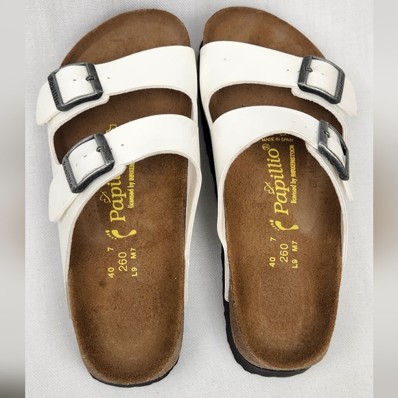 Papillio By Birkenstock White Platform Slip-on Sandals. - Picture 6 of 12